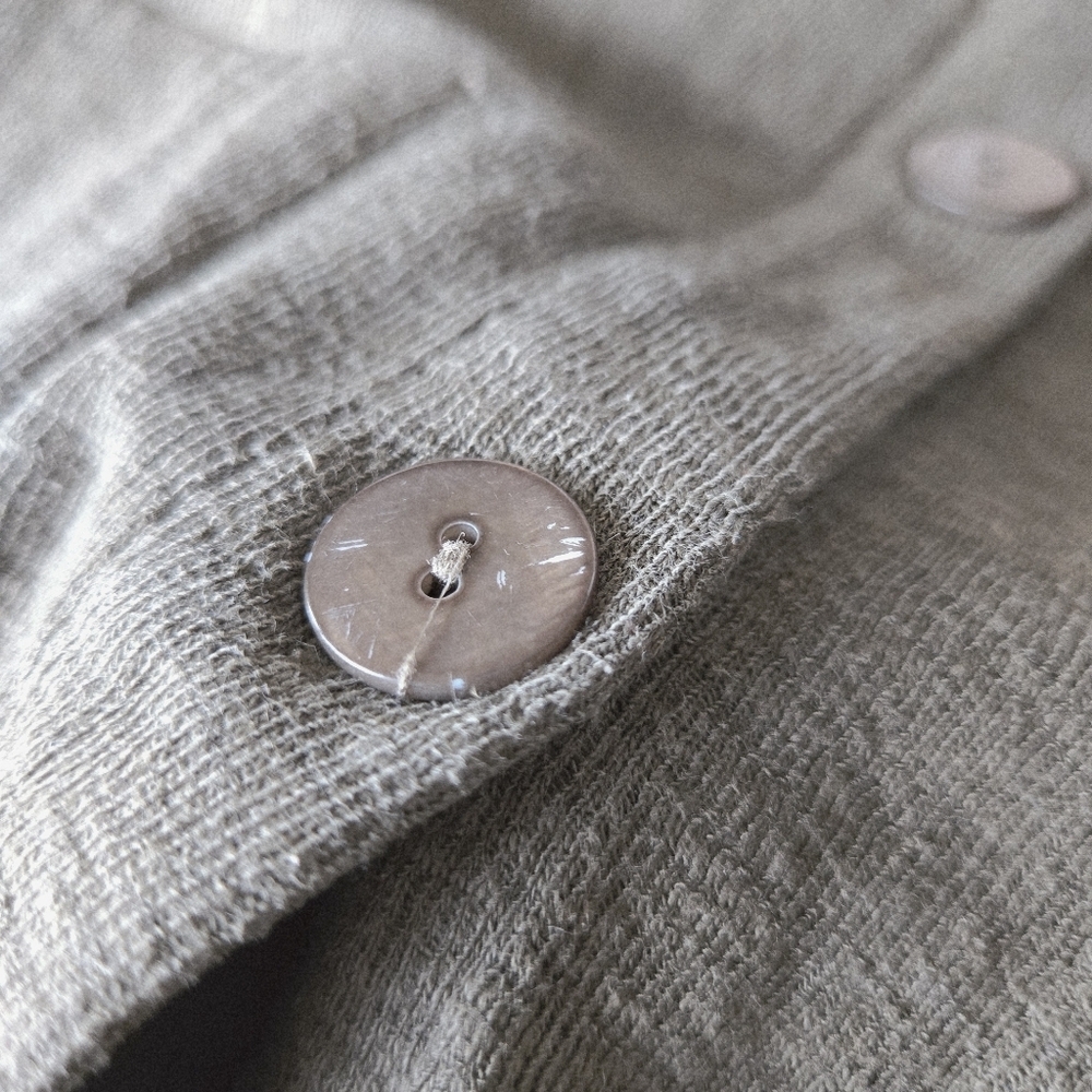 J. Jill Olive Cotton Linen Blend Button Front Hooded Knit Jacket Women M Cottage - Picture 8 of 14